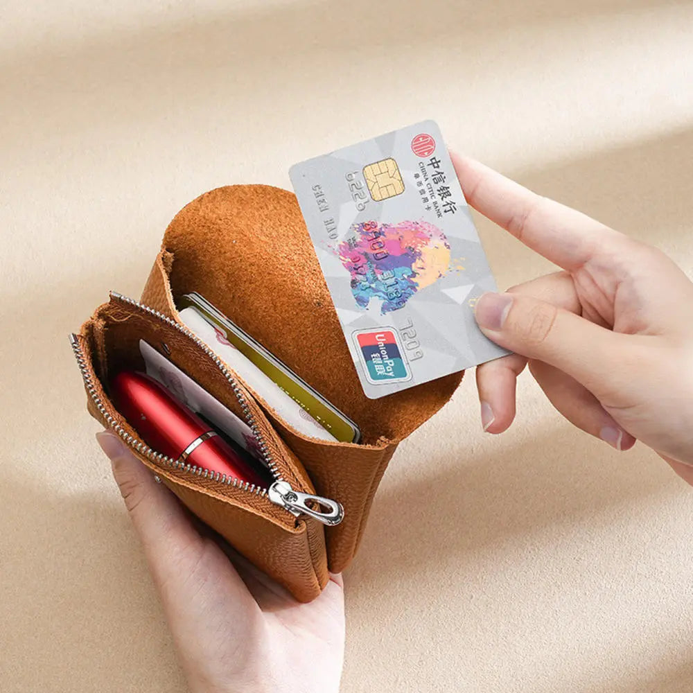 Genuine Leather Small Wallet Card Holder & Coin Purse | GreenLifeHuman Emporium