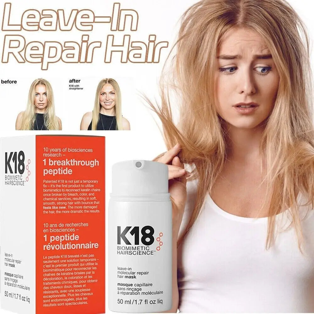 K18 Leave-In Molecular Repair Hair Mask Restore Soft Hair Keratin & Scalp Treatment - 50ml | GreenLifeHuman Emporium