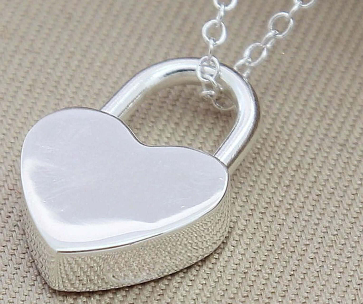 S925 Sterling Silver Lock Pendant Necklace