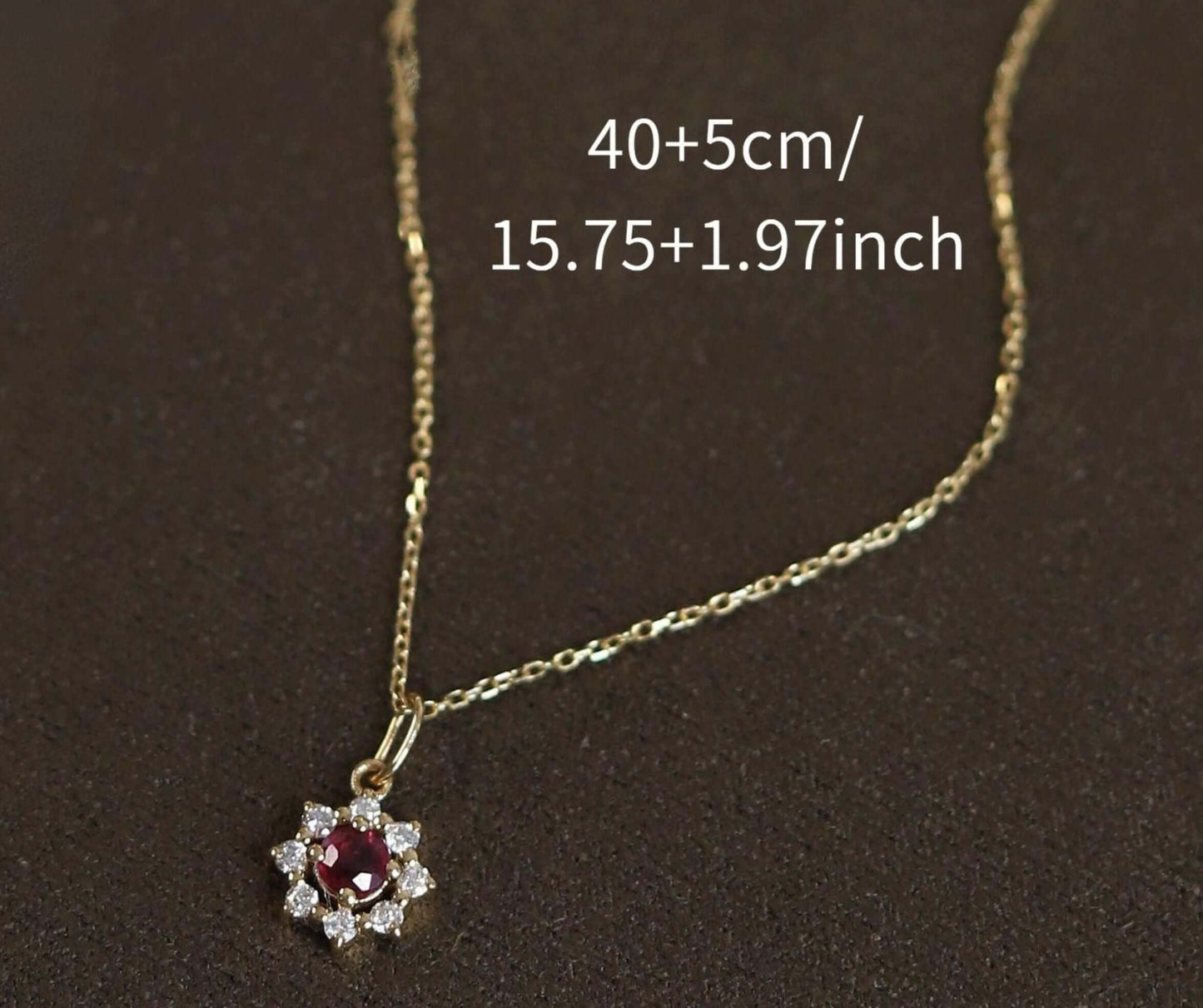 S925 Sterling Silver Red Zirconia Necklace