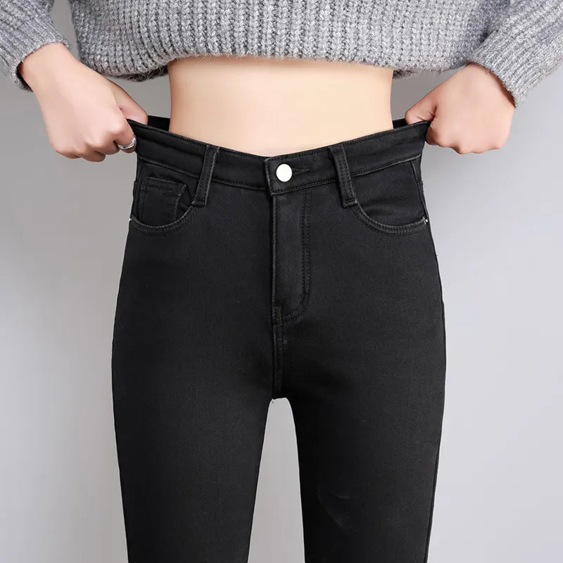 Warm Thick Fleece Stretchy Skinny Women Jeans | GreenLifeHuman Emporium