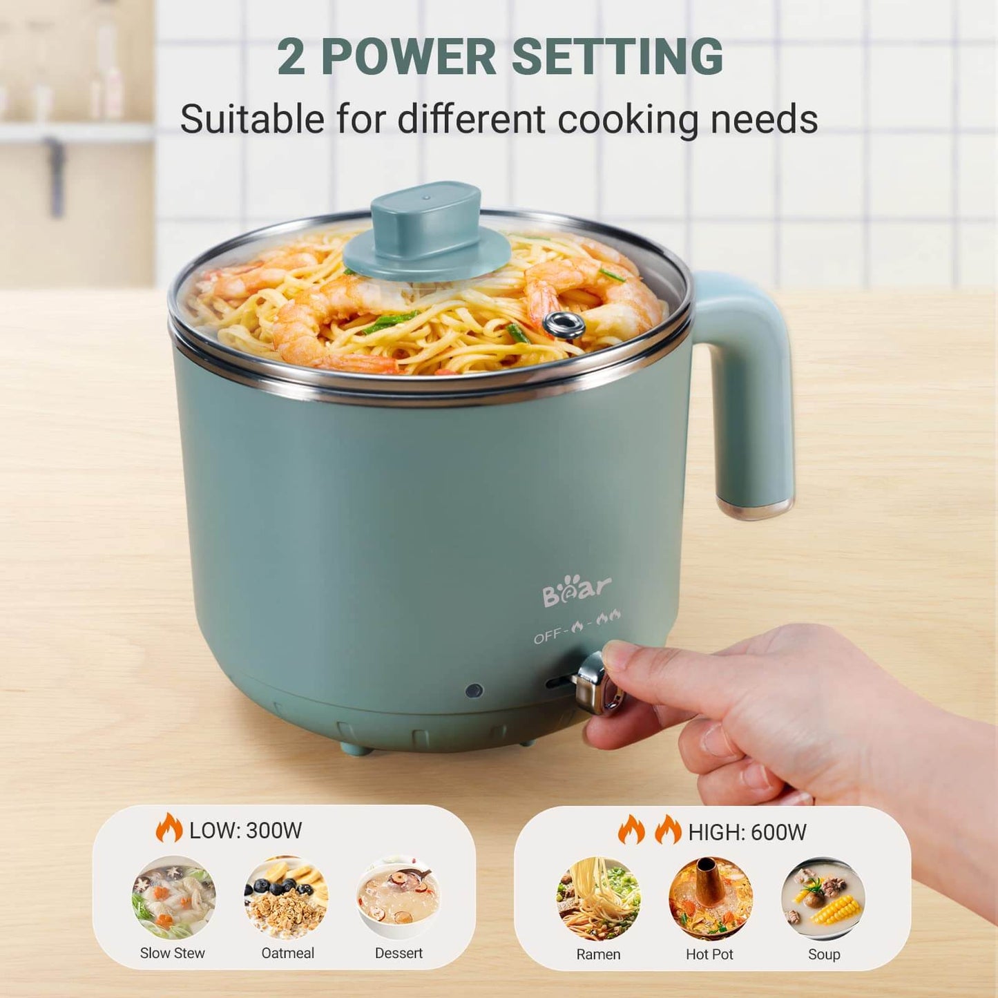 Smart Cooking Bear Electric Pot with Boil-Dry Protection