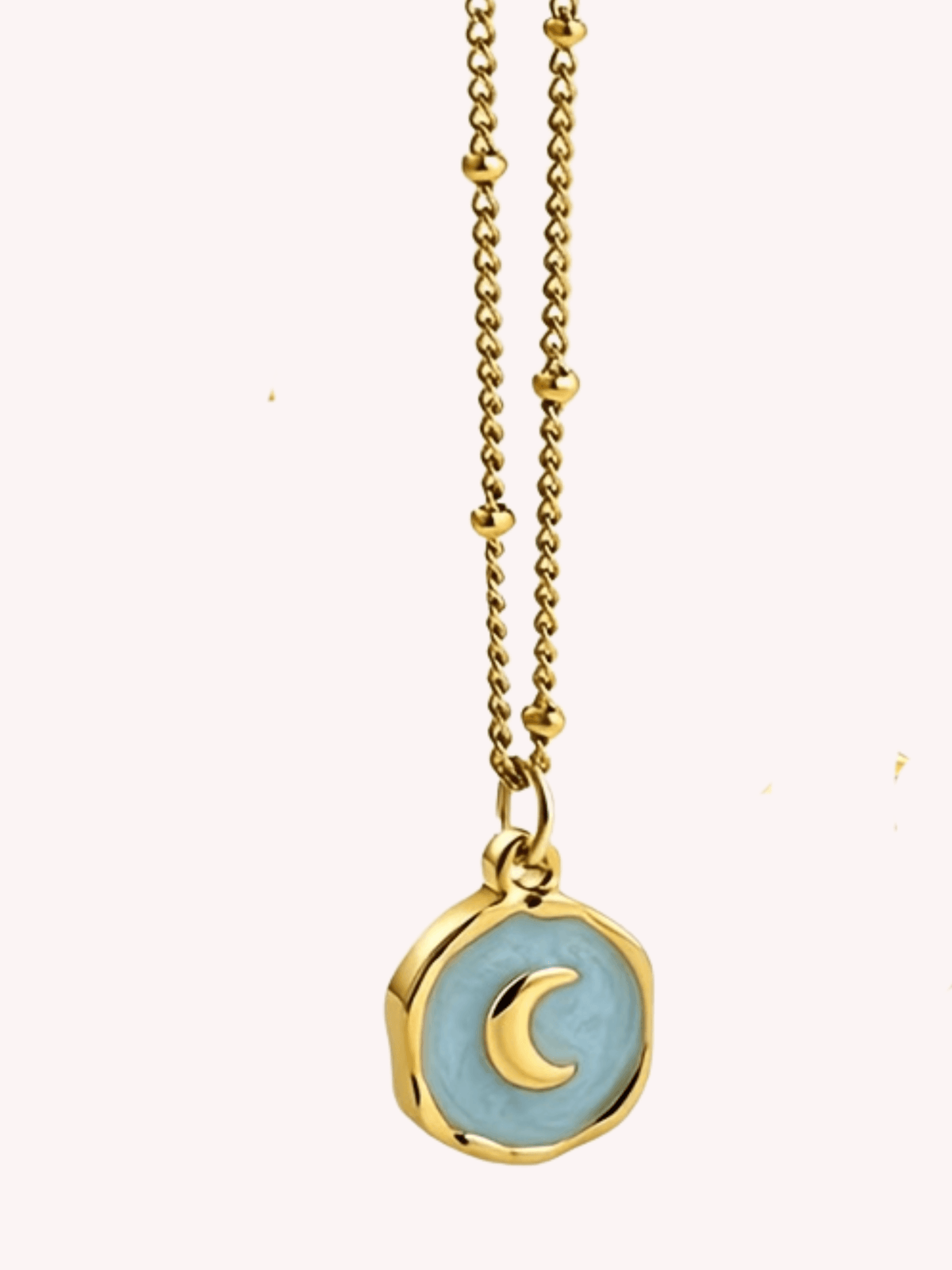 Stainless Steel Resin Inlay Necklace - Cross Heart Star Moon