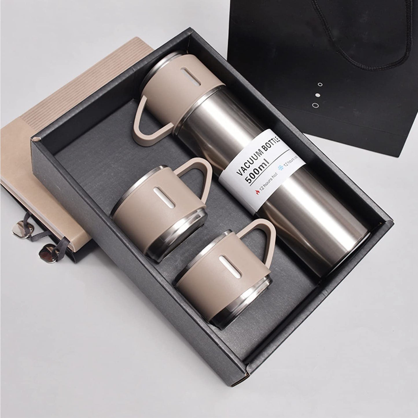 Stainless Steel Vacuum Flask Set - Insulated Thermos