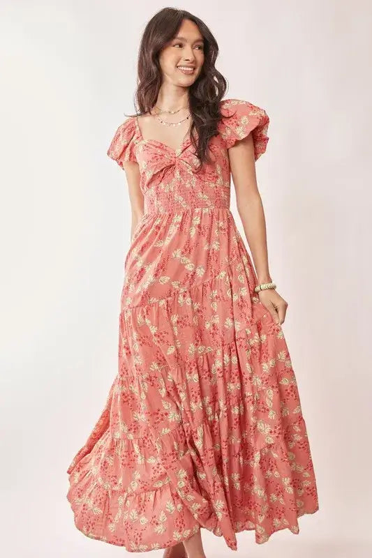 Sunlit Romance: Lightweight Textured Tiered Maxi Dress
