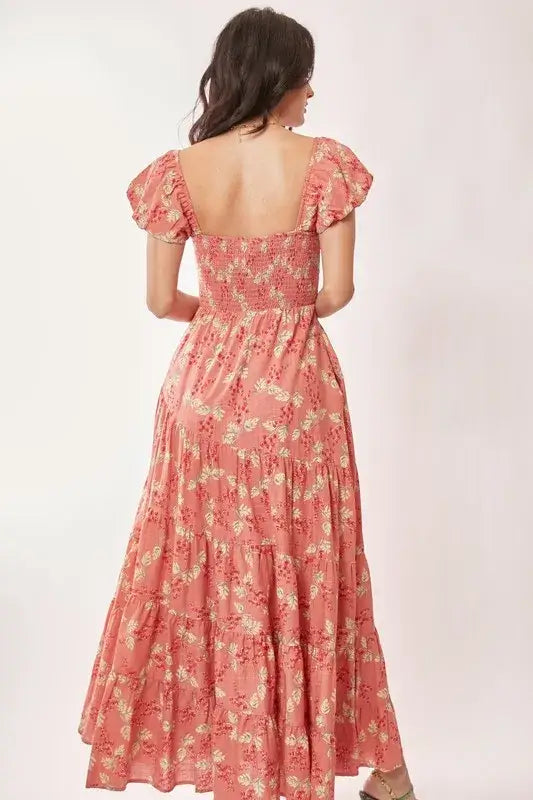 Sunlit Romance: Lightweight Textured Tiered Maxi Dress