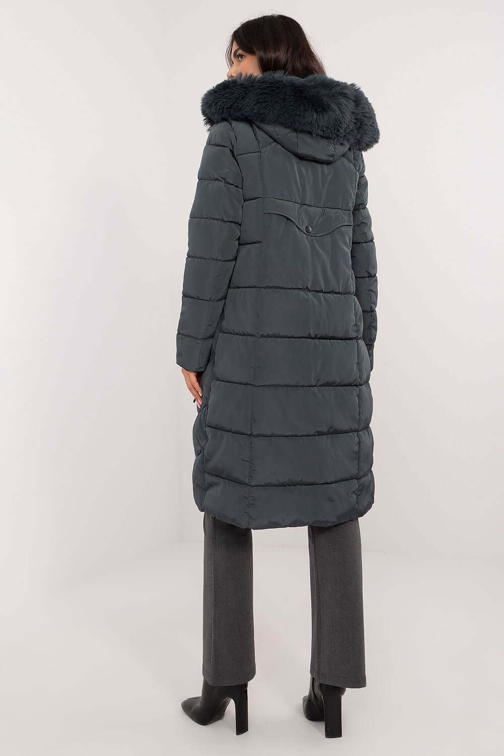 Winter Luxe Quilted Down Jacket with Detachable Fur Hood