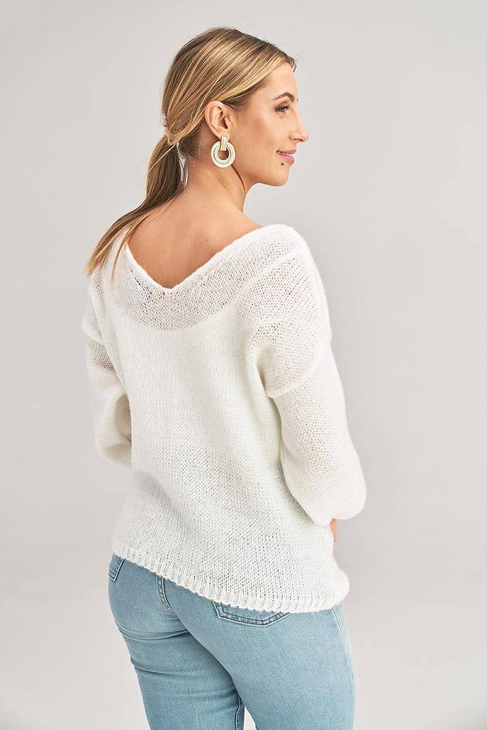 Women's Floral Knit Jumper with 3D Applique - One Size
