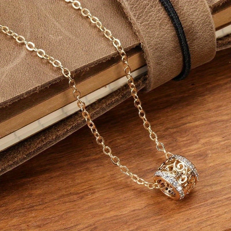 Exquisite 18K Gold Plated Hollow Circle Vintage Necklace | GreenLifeHuman Emporium