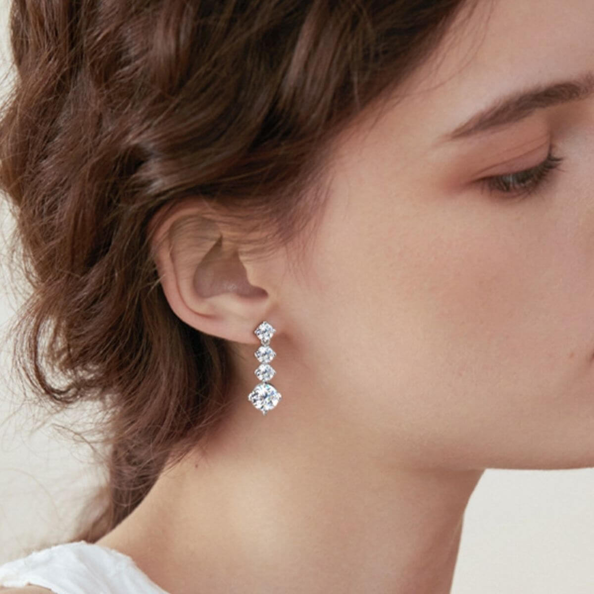Pure Radiance: 4 Carat Moissanite 925 Sterling Silver Earrings