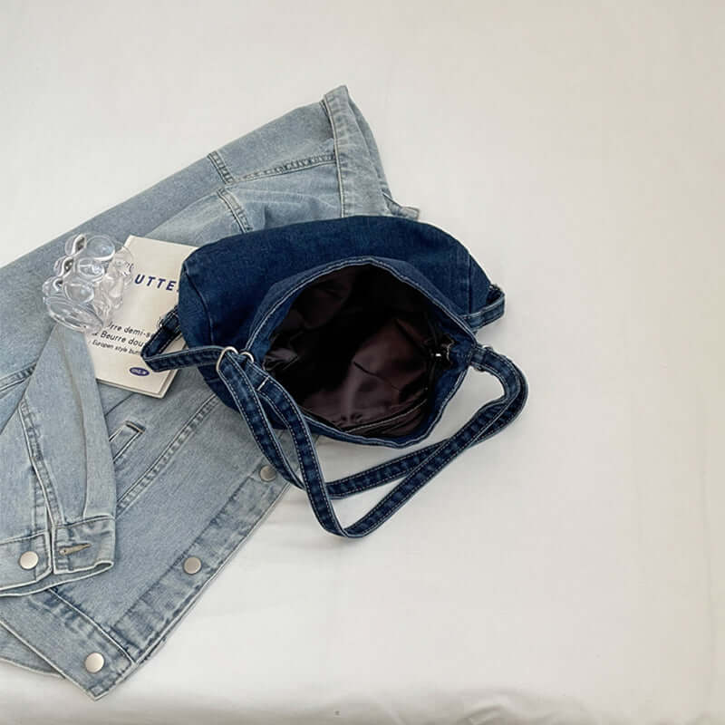 Denim Chic: Adjustable Strap Shoulder Bag