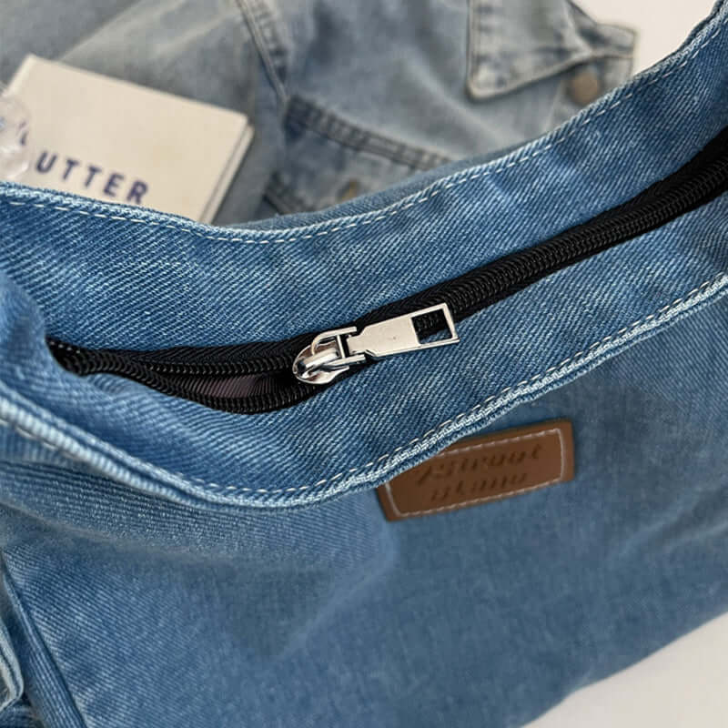 Denim Chic: Adjustable Strap Shoulder Bag