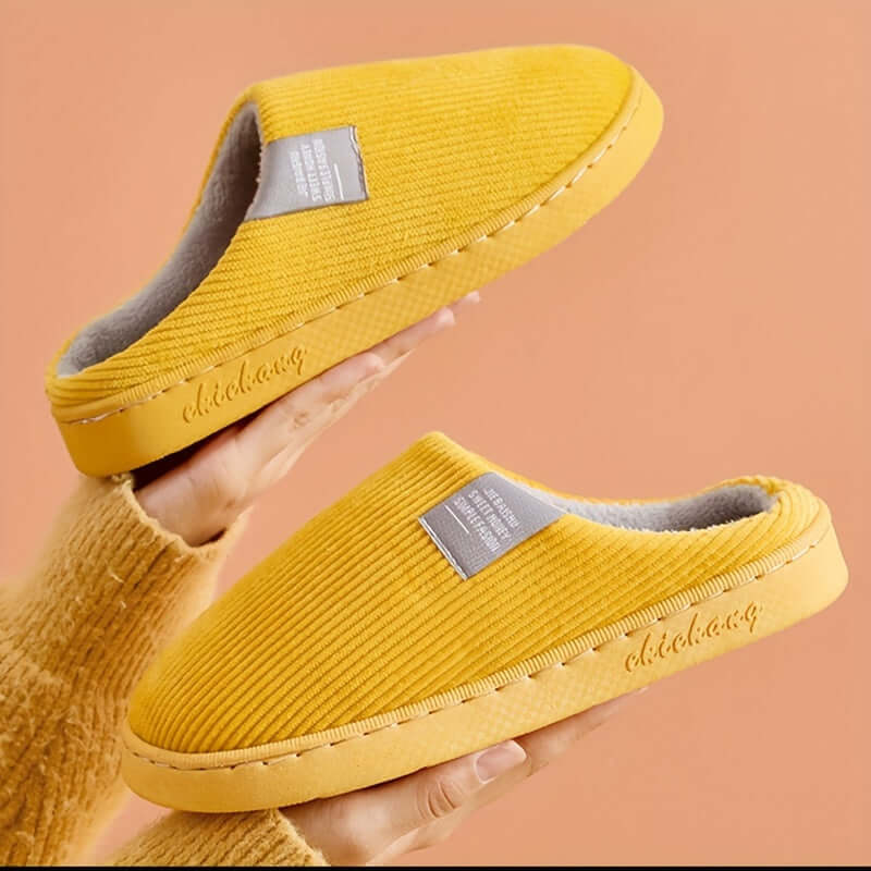 Anti-Slip Soft Plush Cozy Ribbed Corduroy House Slippers | GreenLifeHuman Emporium