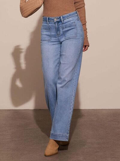 Elevated Denim: High-Rise Wide Leg Jeans
