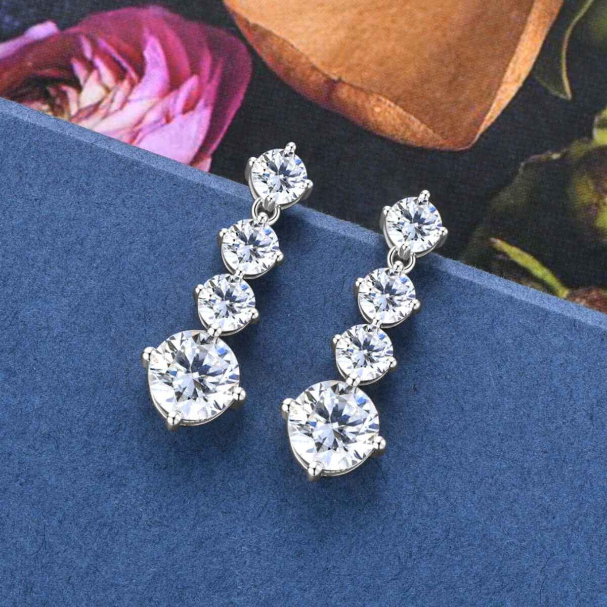 Pure Radiance: 4 Carat Moissanite 925 Sterling Silver Earrings