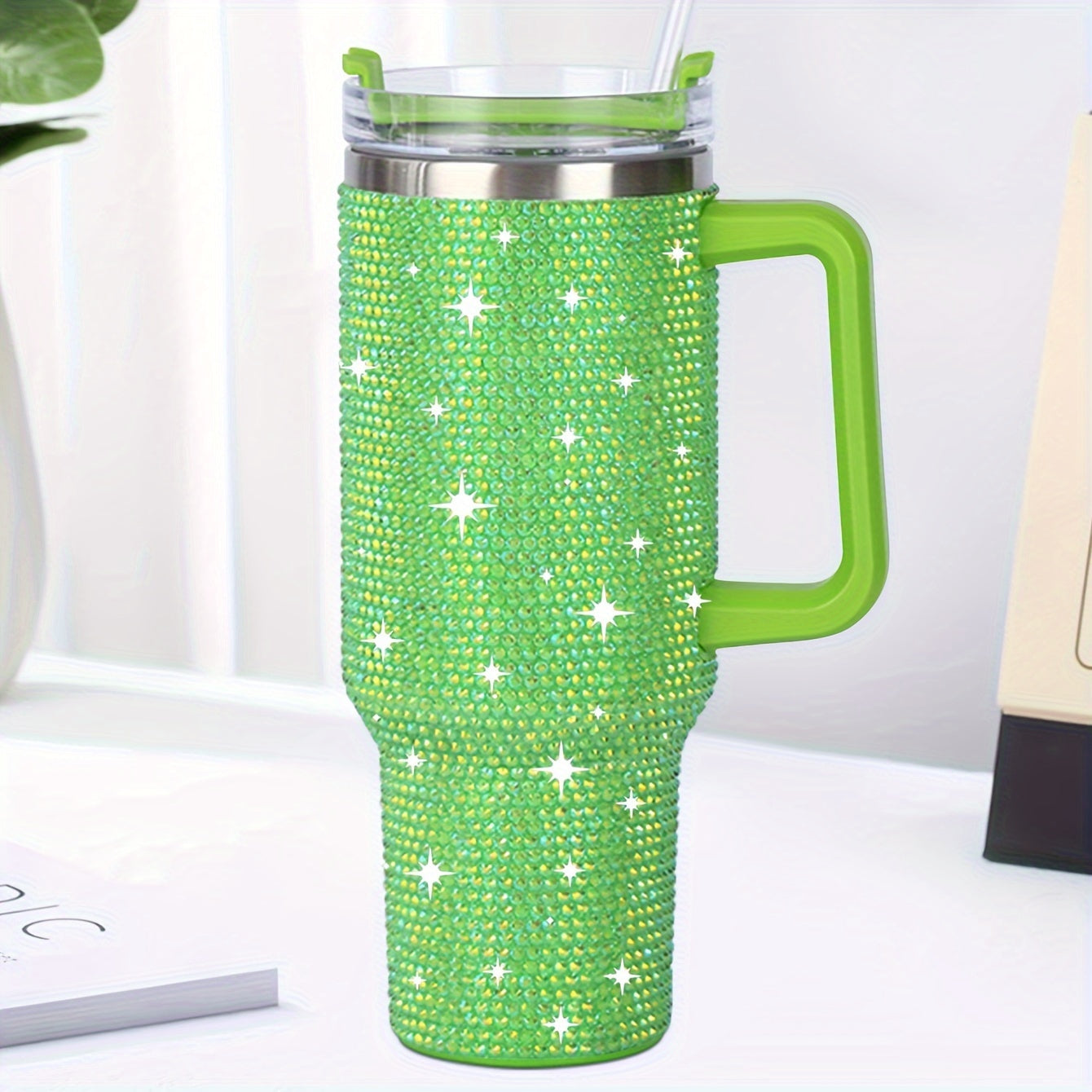 Dazzling Brilliance: Stainless Steel Rhinestone Tumbler 40 Oz | GreenLifeHuman Emporium