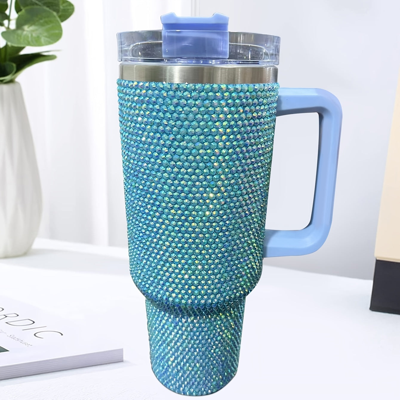 Dazzling Brilliance: Stainless Steel Rhinestone Tumbler 40 Oz | GreenLifeHuman Emporium