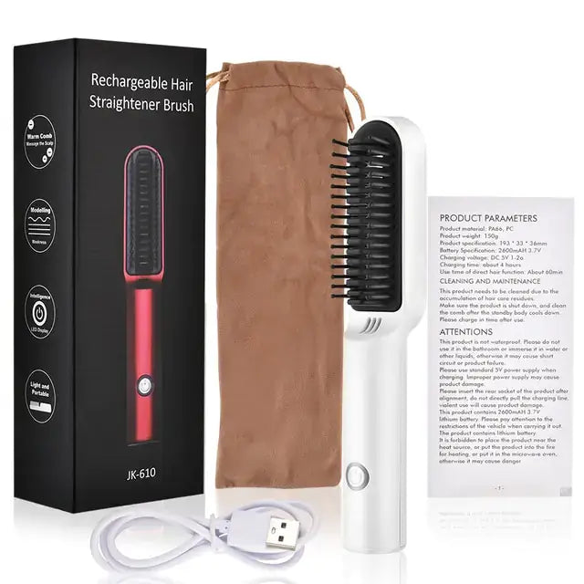 Ceramic Elegance: Electric Hair Brush for Effortless Styling