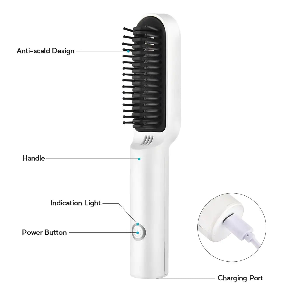 Ceramic Elegance: Electric Hair Brush for Effortless Styling