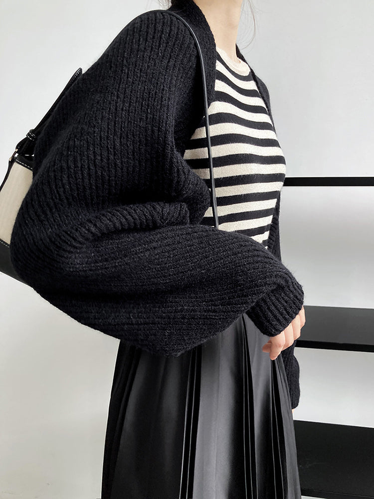 Touka Knitted Shrug Scarf - Black | GreenLifeHuman Emporium