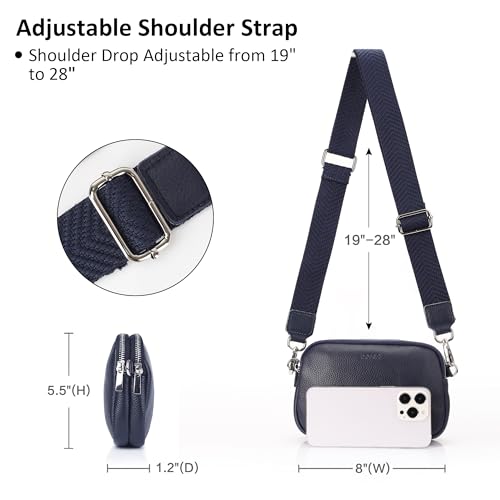Small Travel Genuine Leather Mini Crossbody - Navy Blue | GreenLifeHuman Emporium