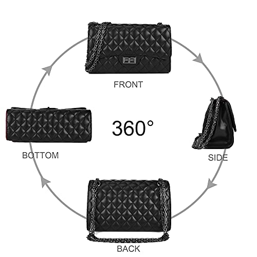 Stylish Quilted Shoulder / Crossbody Bag with Chain Strap – Black | GreenLifeHuman Emporium