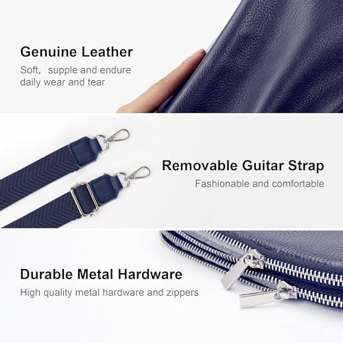 Small Travel Genuine Leather Mini Crossbody - Navy Blue | GreenLifeHuman Emporium