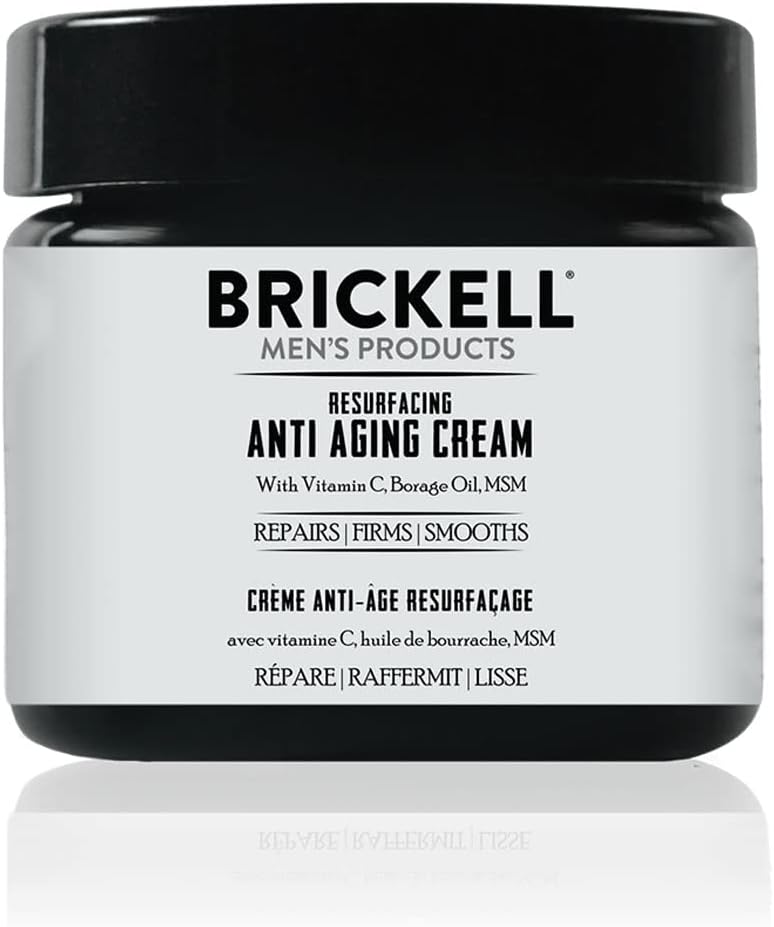 Natural & Organic with Vitamin C - Brickell Resurfacing Anti-Aging Cream for Men - Scented & unscented 57g8 | GreenLifeHuman Emporium