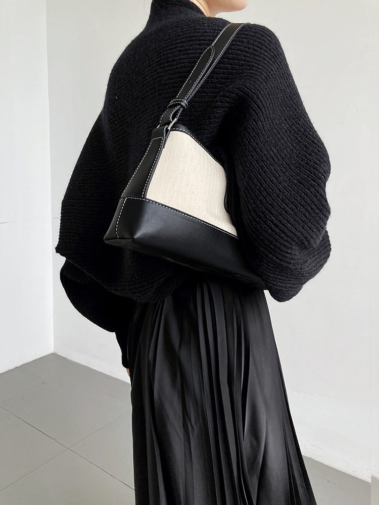 Touka Knitted Shrug Scarf - Black | GreenLifeHuman Emporium