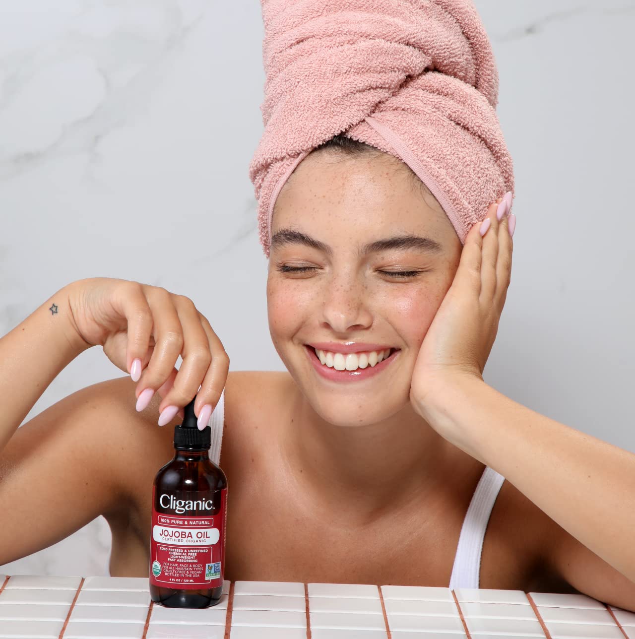 Natural Cold Pressed Cliganic USDA Organic Jojoba Oil, 100% Pure (120ml Large) | GreenLifeHuman Emporium