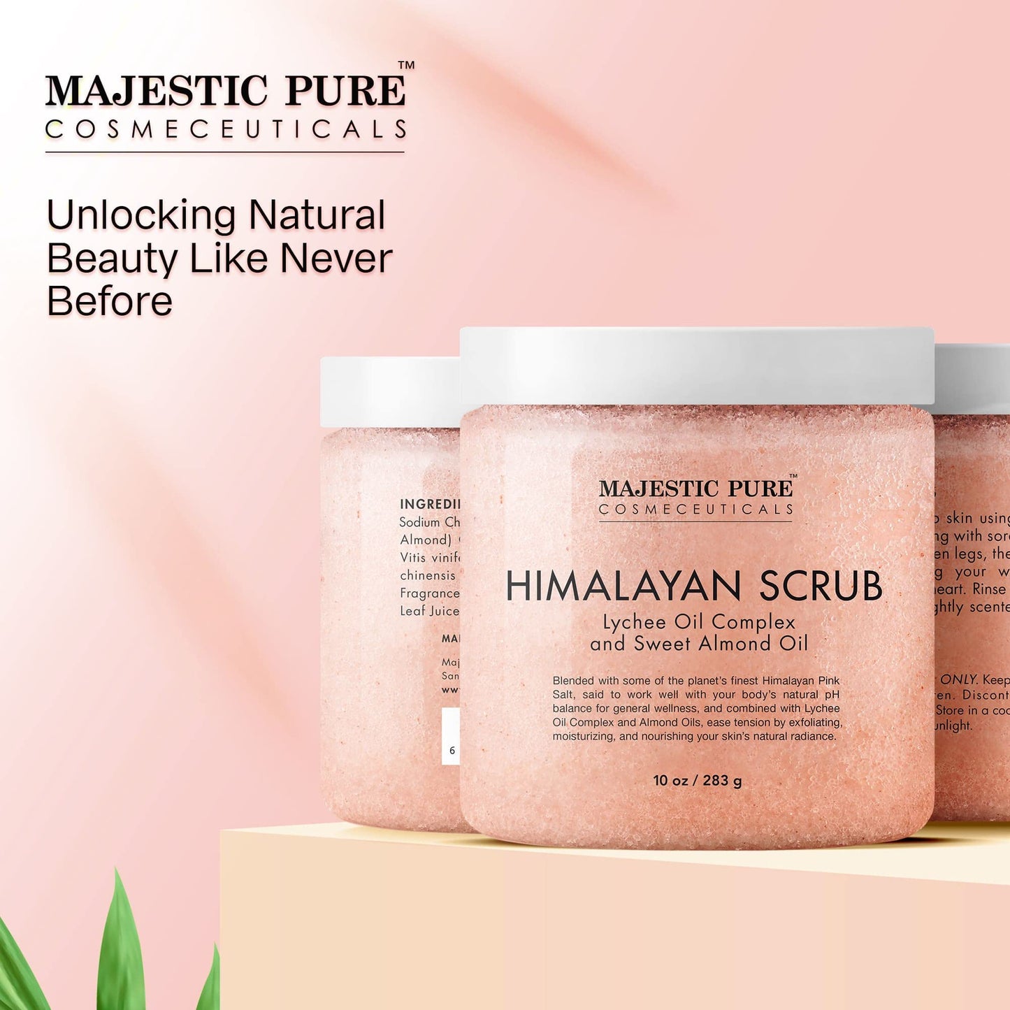 Exfoliating & Moisturizing Deep Cleansing Himalayan Salt Body Scrub with Lychee Oil - 10 oz | GreenLifeHuman Emporium