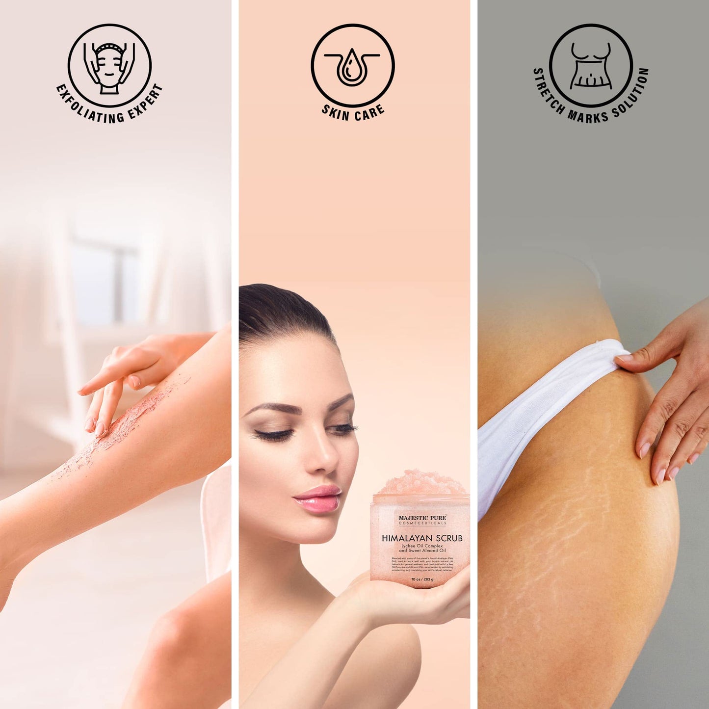 Exfoliating & Moisturizing Deep Cleansing Himalayan Salt Body Scrub with Lychee Oil - 10 oz | GreenLifeHuman Emporium