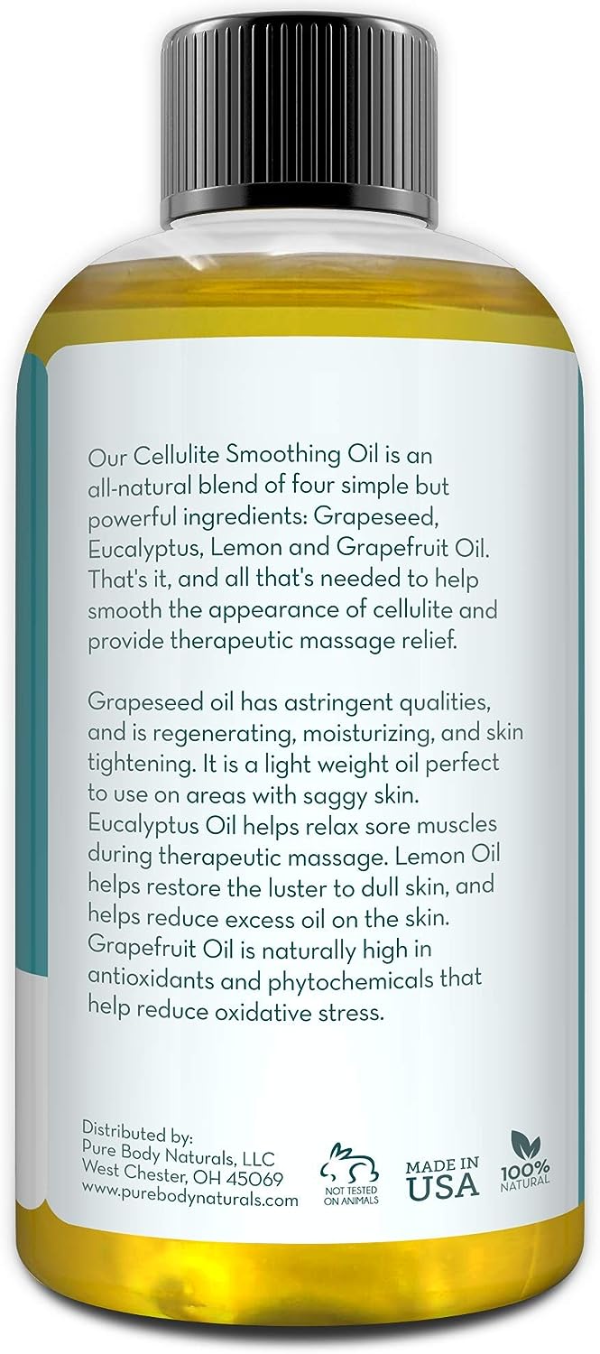 Pure Body Chemical Free 100% Natural Cellulite Massage Oil for Thighs and Butt 240ml | GreenLifeHuman Emporium