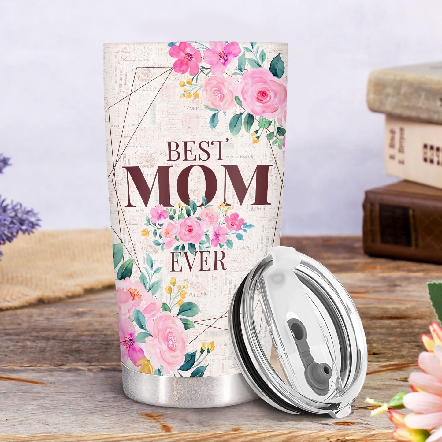 Perfect Gift for Mom - Stainless Steel Floral Mom Tumbler with Lid 20 oz | GreenLifeHuman Emporium