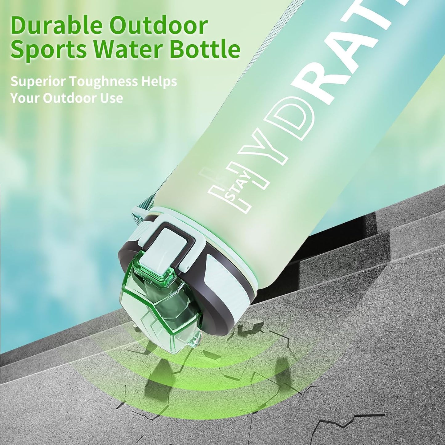 Leakproof BPA Free Water Bottle with Straw 32oz (1 Bottle) | GreenLifeHuman Emporium