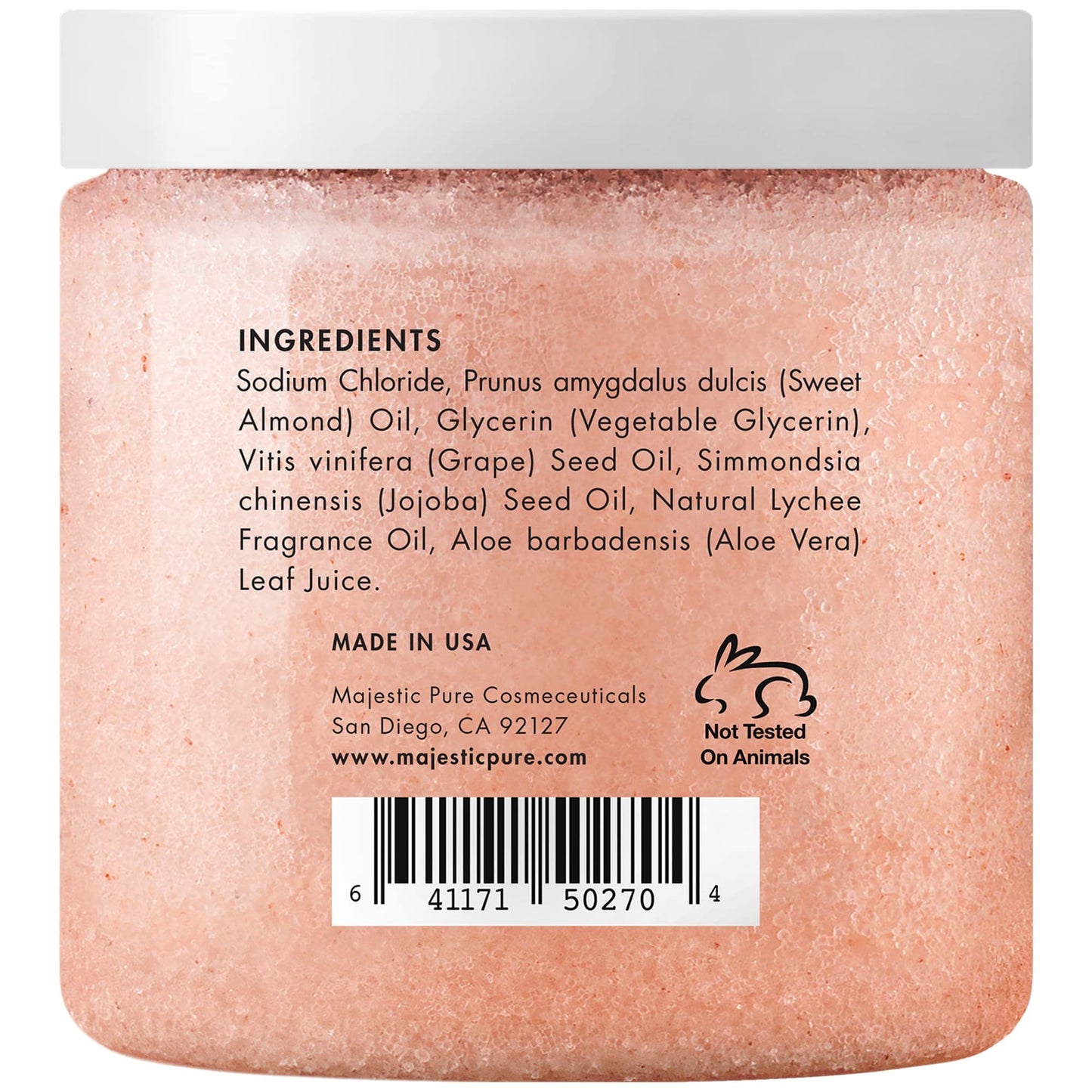 Exfoliating & Moisturizing Deep Cleansing Himalayan Salt Body Scrub with Lychee Oil - 10 oz | GreenLifeHuman Emporium