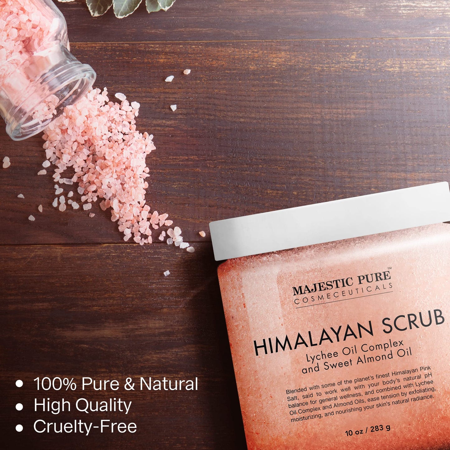 Exfoliating & Moisturizing Deep Cleansing Himalayan Salt Body Scrub with Lychee Oil - 10 oz | GreenLifeHuman Emporium