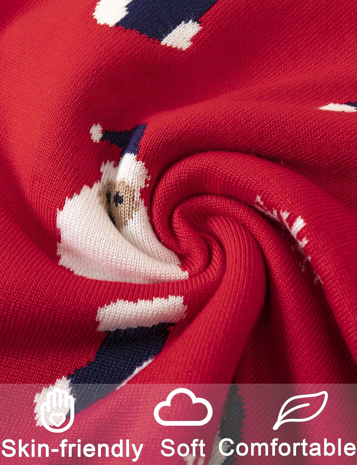 Long Sleeve Unisex Kids Christmas Sweater - Crew Neck Snowflake Reindeer Happy Cherry | GreenLifeHuman Emporium