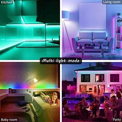 Smart LED Rope Light Strips with Music Sync & Bluetooth