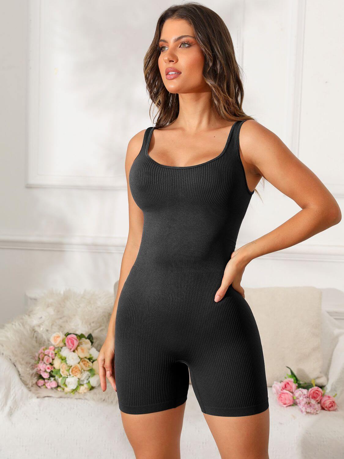 Everyday Active: Wide Strap Scoop Neck Romper