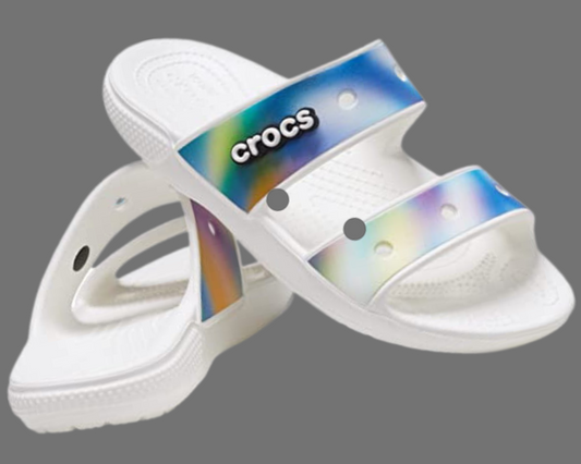 Crocs Tie Dye Two-Strap Slide Sandals Comes with Set of JIBBITZ | GreenLifeHuman Emporium