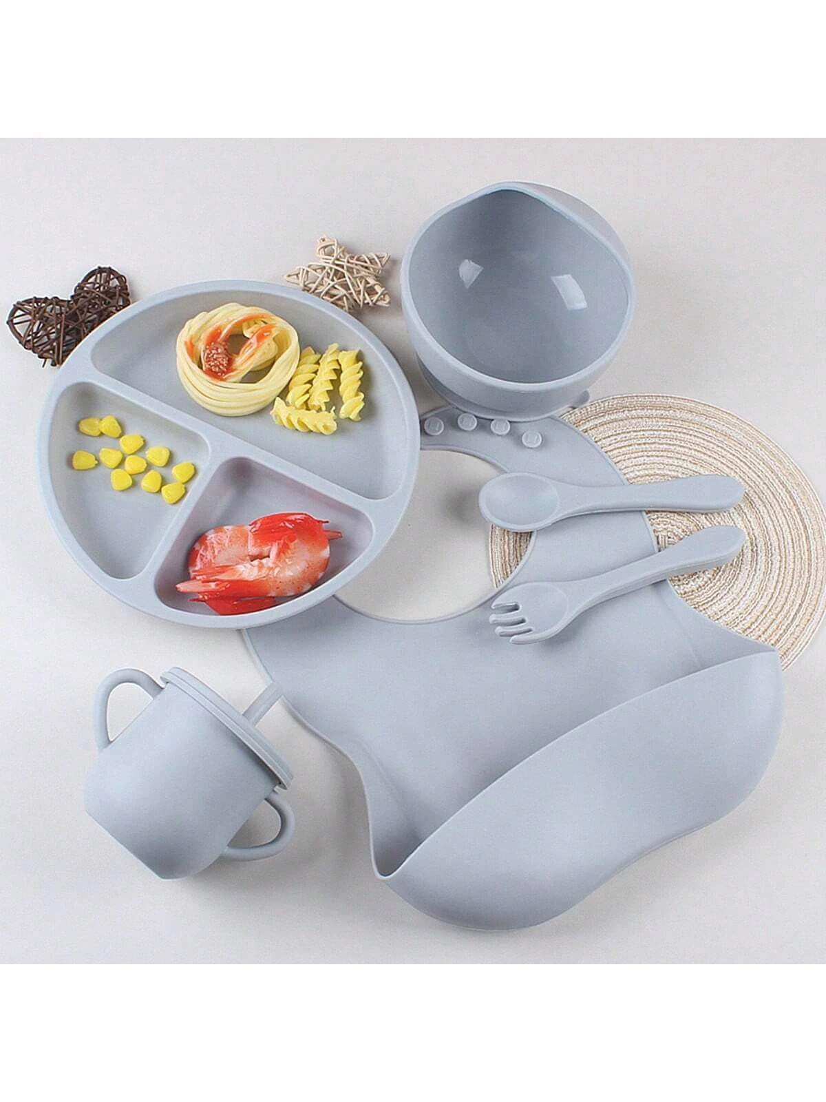 Mealtime Magic: 6-Piece Silicone Baby Feeding Set