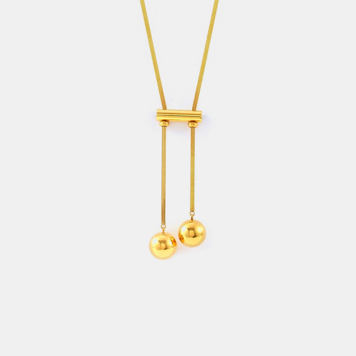 18K Gold-Plated Titanium Hollow Bead Necklace