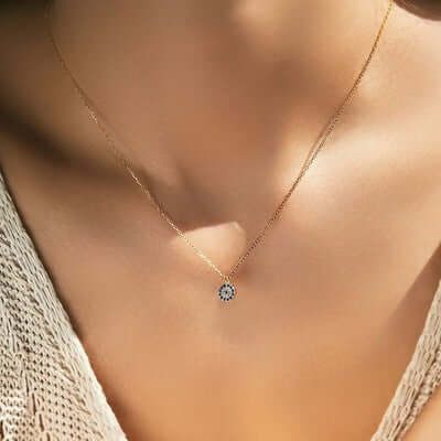 925 Sterling Silver Eye Pendant Necklace