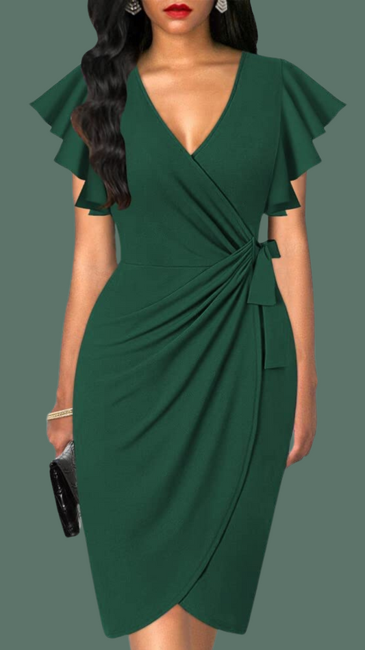 Effortless Elegance: The Ultimate V-Neck Ruffle Wrap Dress for Every Occasion