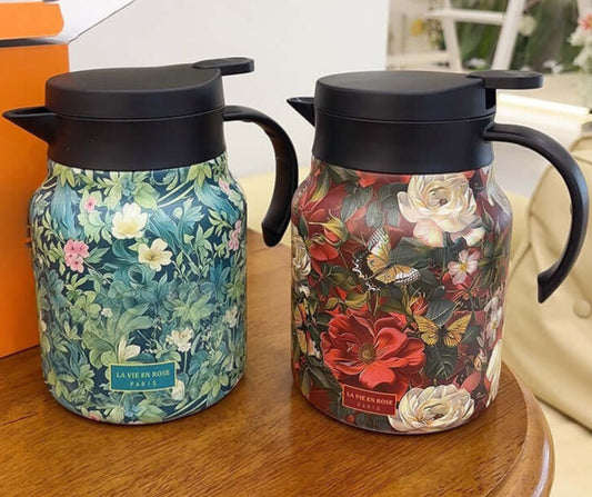 Teatime Charm Stainless Steel Tea Infuser Pitcher with Lid