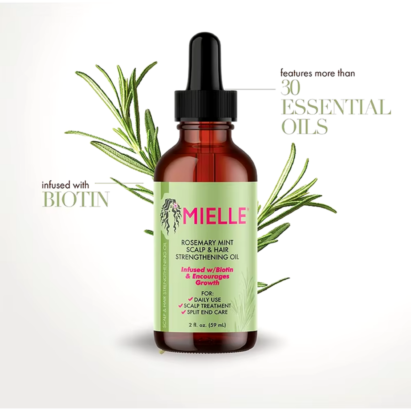 Rosemary Mint Revival: Mielle Organic Hair Growth Oil – Strengthen & Nourish (59ml)