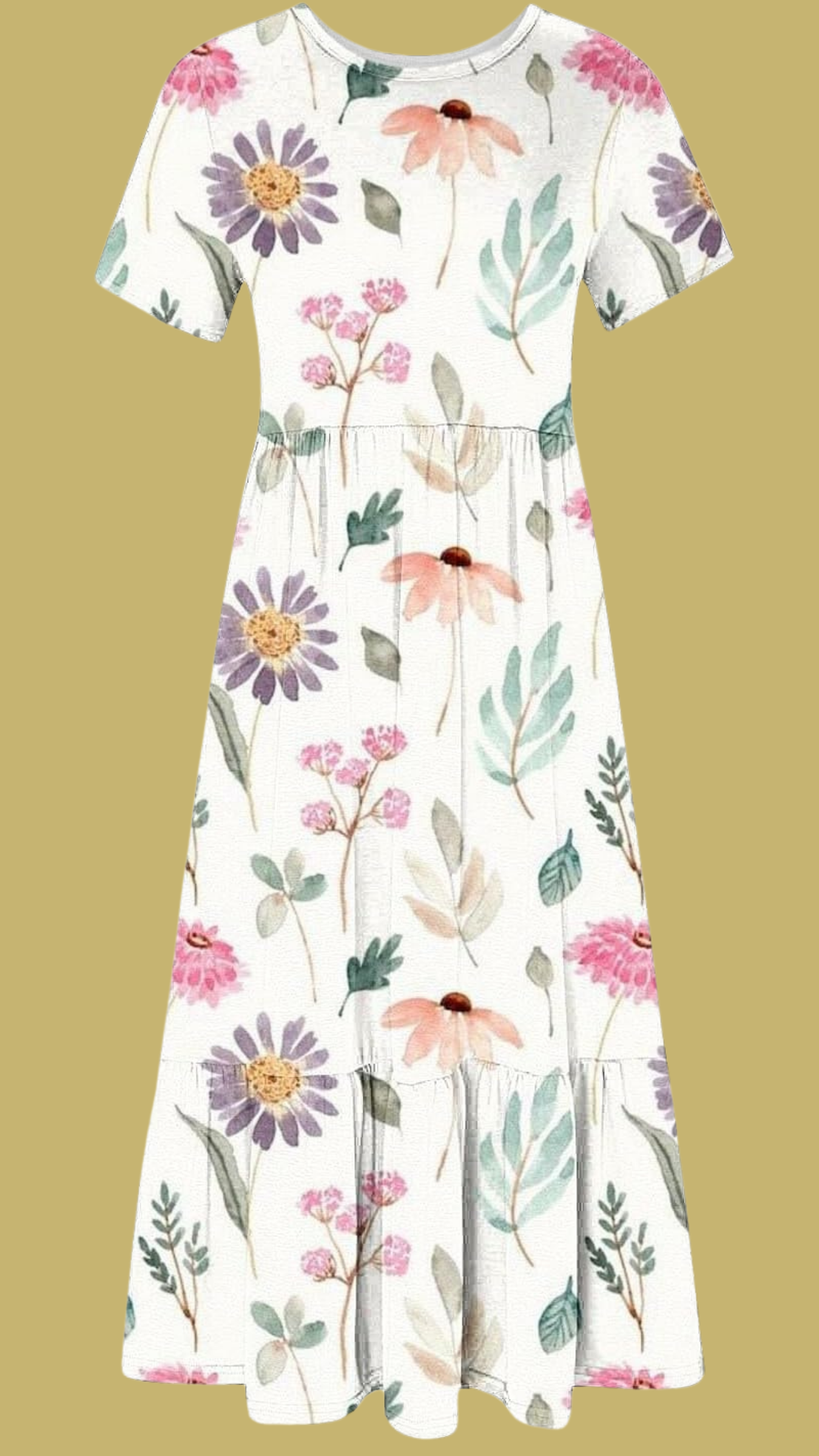 Breezy Blooms: Floral Summer Dress with Pockets