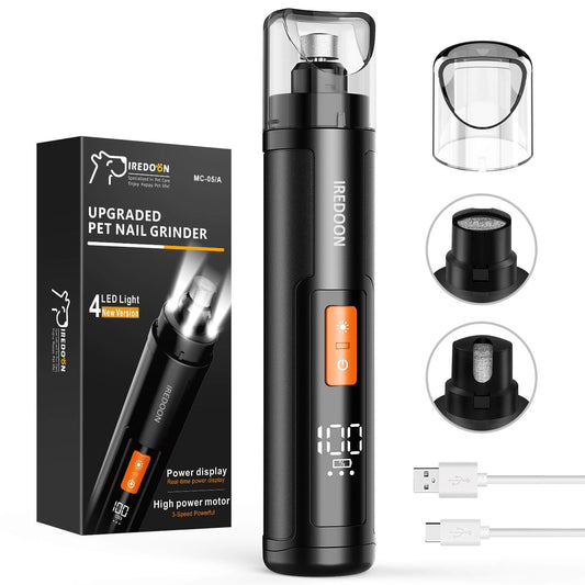 3-Speed Electric Dog Nail Grinder with LED Lights