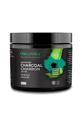 Organika Activated Charcoal Powder- Detox Support, Face Wash & Teeth Whitening, - 40g | GreenLifeHuman Emporium